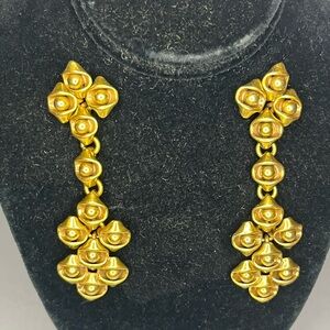 J. Crew Gold Floral Drop Earrings